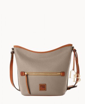 Dooney Pebble Grain Zip Sac Taupe ID-DQFLxemP