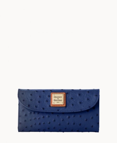 Dooney Ostrich Continental Clutch Navy ID-o440RIA0 - Click Image to Close