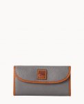 Dooney Pebble Grain Continental Clutch Slate ID-Q82BmDCE