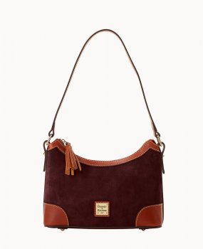 Dooney Suede Shoulder Bag Wine ID-TbFUln1A