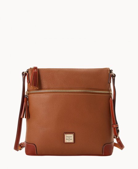 Dooney Pebble Grain Large Tassel Crossbody Caramel ID-nRwrHp30 - Click Image to Close