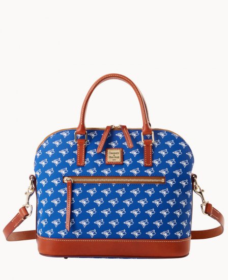 Dooney MLB Blue Jays Domed Zip Satchel BLUE JAYS ID-XqR46qOd - Click Image to Close