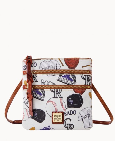 Dooney MLB Rockies N S Triple Zip Crossbody ROCKIES ID-GPU9eMa8 - Click Image to Close