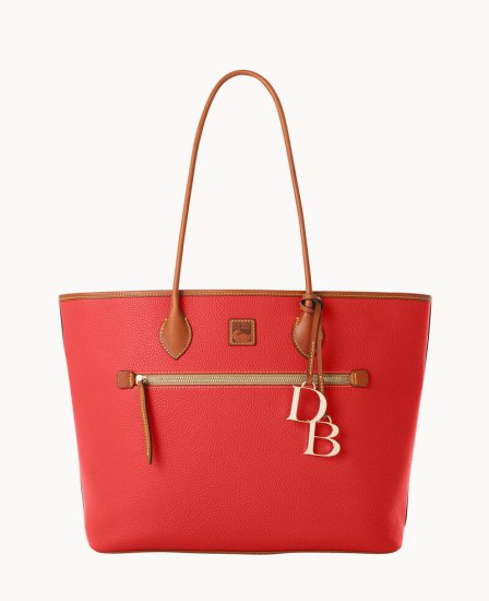 Dooney Pebble Grain Large Tote Red ID-ZTD2U9QM - Click Image to Close