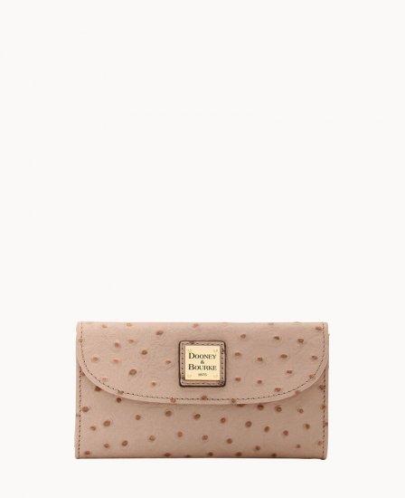 Dooney Ostrich Continental Clutch Light Taupe ID-kGABRgzl - Click Image to Close