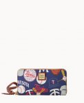 Dooney MLB Twins Large Zip Around Wristlet Twins ID-QAtURgm7