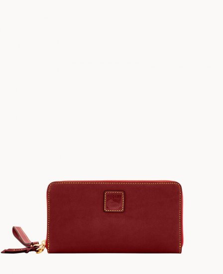 Dooney Florentine Large Zip Around Wristlet Bordeaux ID-VVX9E0DN - Click Image to Close