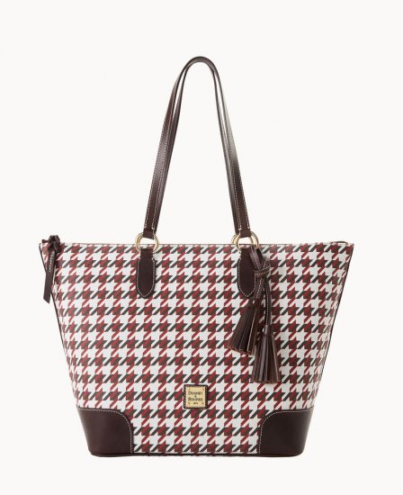 Dooney Houndstooth Career Tote Brick ID-8tdT42uX - Click Image to Close