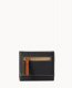 Dooney Pebble Grain Small Flap Credit Card Wallet Black ID-6rAlK1GK