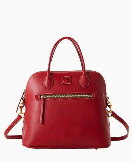 Dooney Florentine Large Domed Satchel Red ID-jjABMcXl - Click Image to Close