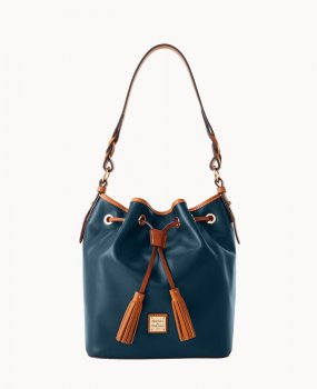 Dooney Wexford Leather Tasha Drawstring Midnight Blue ID-OJ62l8hB