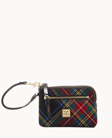 Dooney Tartan Zip Around Wristlet Black ID-EPMU7CGt - Click Image to Close