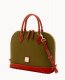 Dooney Pebble Grain Zip Zip Satchel Olive ID-Tp9WTFh7