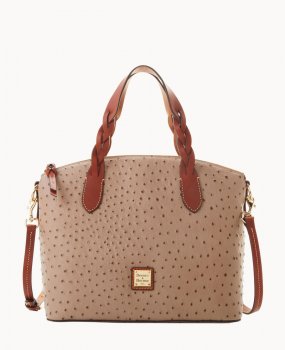 Dooney Ostrich Celeste Satchel Light Taupe ID-7oI56iHM