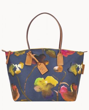 Dooney Roberta Pieri Flower Classic Large Robertina Tote Navy ID-WfeAEJnx