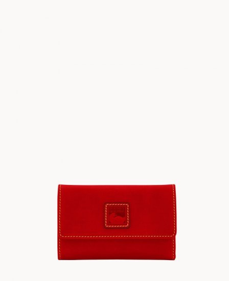 Dooney Florentine Flap Wallet Red ID-PoJ5AZ8Z - Click Image to Close