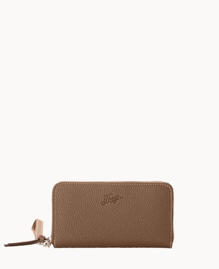 Dooney Henrys Medium Zip Around Wristlet Dark Taupe ID-S4imIY7u - Click Image to Close