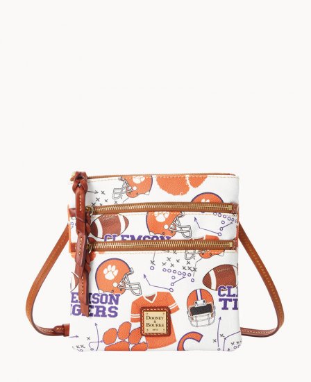 Dooney Collegiate Clemson N S Triple Zip Crossbody CLEMSON ID-wgs3Wog5 - Click Image to Close