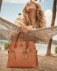 Dooney Pebble Grain Large Domed Satchel Caramel ID-qQvLyJoi