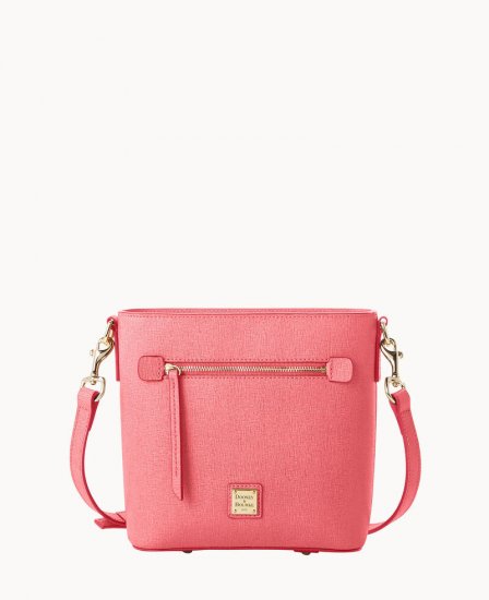 Dooney Saffiano Small Zip Crossbody Bubble Gum ID-UYkyAdzc - Click Image to Close