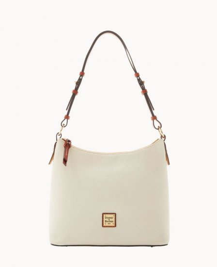 Dooney Pebble Grain Hobo White ID-8goV1hsF - Click Image to Close