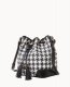 Dooney Houndstooth Crossbody Drawstring Black ID-YVJn95Z2