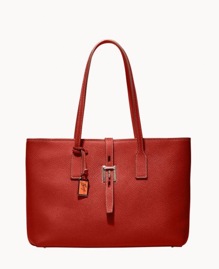 Dooney Henrys Zip Top Tote Red ID-rl9NQynO - Click Image to Close