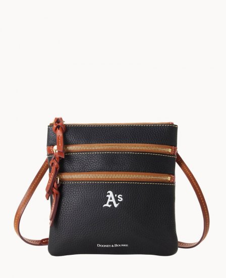 Dooney MLB Athletics N S Triple Zip Crossbody ATHLETICS ID-8keRzJrA - Click Image to Close