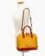 Dooney Pebble Grain Zip Zip Satchel Mustard ID-asxSl0yE