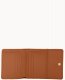 Dooney Pebble Grain Small Flap Credit Card Wallet Caramel ID-hXBsokPI