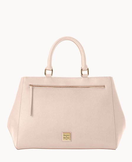 Dooney Saffiano Zip Satchel Blush ID-bekrh6F6 - Click Image to Close