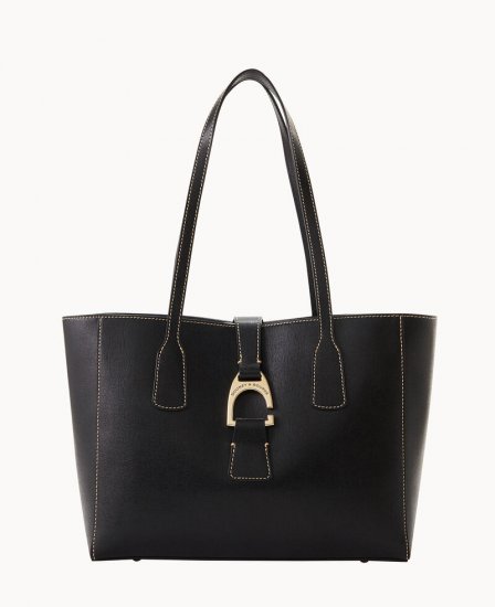 Dooney Saffiano Small Shannon Tote Black ID-Qcry30M8 - Click Image to Close