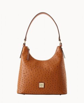 Dooney Ostrich Hobo Caramel ID-k88d8ebF