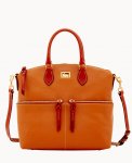 Dooney Dillen Double Pocket Satchel Caramel ID-azpZLxfS