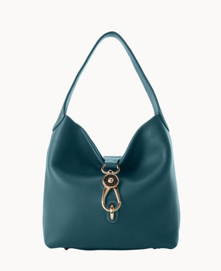 Dooney Pebble Grain Small Logo Lock Sac Teal ID-lziOdYAw - Click Image to Close