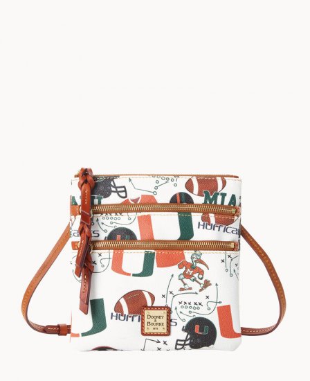 Dooney Collegiate Miami N S Triple Zip Crossbody U OF MIAMI ID-f6N1cR4c - Click Image to Close