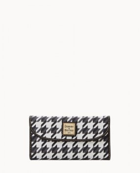 Dooney Houndstooth Continental Clutch Black ID-cUvEQ8X8