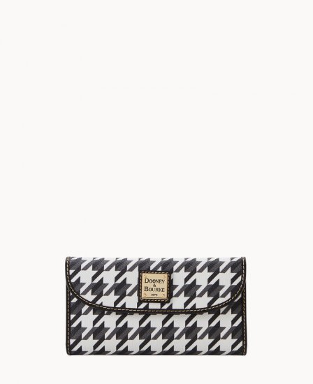 Dooney Houndstooth Continental Clutch Black ID-cUvEQ8X8 - Click Image to Close