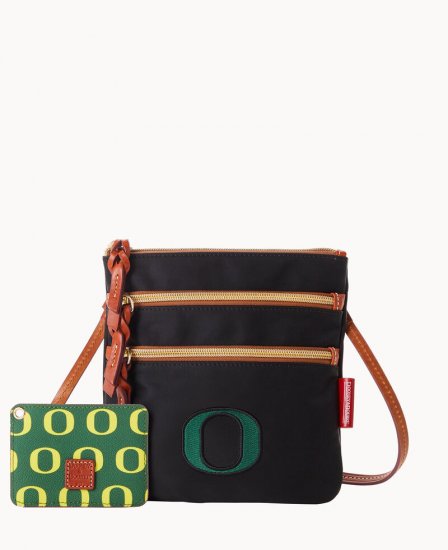 Dooney Collegiate Oregon N S Triple Zip w ID holder OREGON ID-Oxjpv5Zf - Click Image to Close