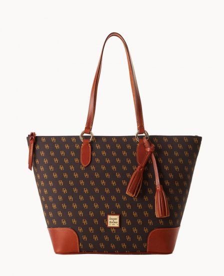 Dooney Gretta Career Tote Brown Tmoro ID-KE2z1UCo - Click Image to Close