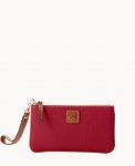 Dooney Pebble Grain Medium Wristlet Wine ID-J8KHHcGh