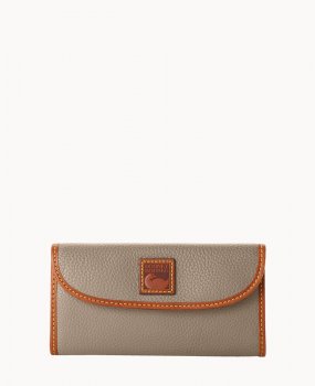 Dooney Pebble Grain Continental Clutch Taupe ID-iPqldPxf