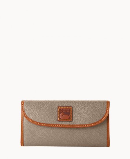 Dooney Pebble Grain Continental Clutch Taupe ID-iPqldPxf - Click Image to Close