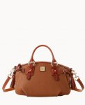 Dooney Pebble Grain Medium Mail Satchel Caramel ID-zmHbfydt