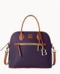 Dooney Pebble Grain Large Domed Satchel Plum Wine ID-5ocHxI15