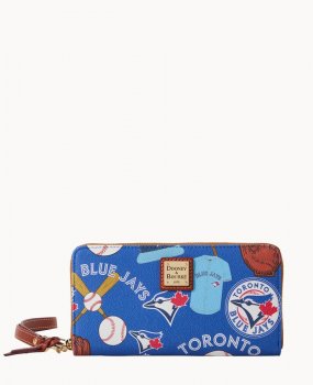 Dooney MLB Blue Jays Large Zip Around Wristlet Blue Jays ID-Zz7z54qi