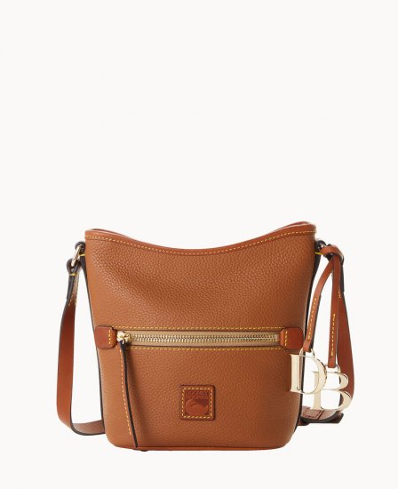 Dooney Pebble Grain Small Zip Sac Caramel ID-QSavcin2 - Click Image to Close