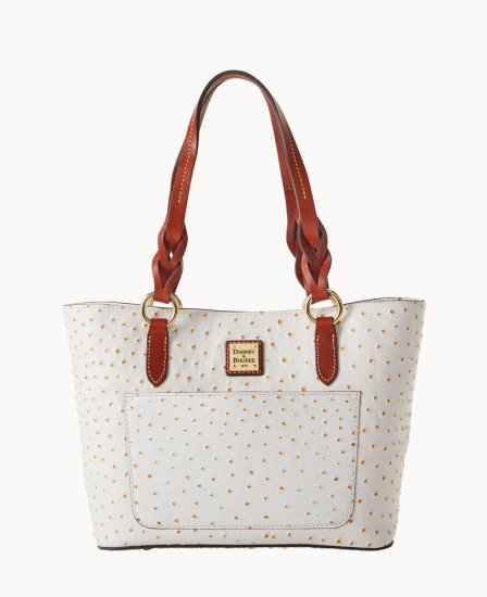 Dooney Ostrich Small Gretchen Tote Bone ID-rlqERaKK - Click Image to Close