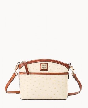 Dooney Ostrich Domed Crossbody Bone ID-YiN9eUVr