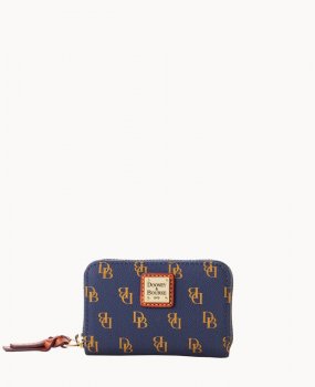 Dooney Gretta Large Zip Around Credit Card Case Navy ID-J4z3jBVe